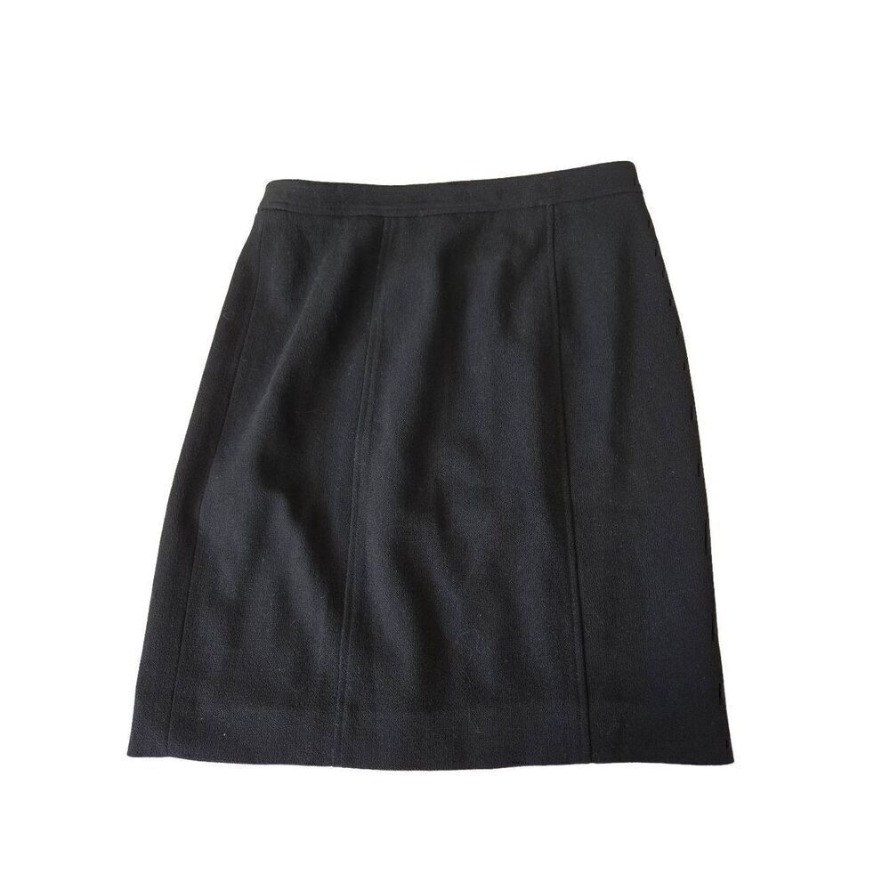 Worth Womens Lightweight Wool Black Lined Pencil Skirt Size 8